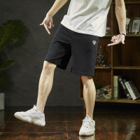 唐狮2019夏新款休闲短裤男潮运动男士短裤五分裤黑色短裤子男宽松