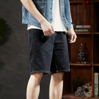 唐狮2019夏季新款黑色牛仔短裤男宽松牛仔裤中裤男士韩版潮五分裤