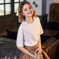 唐狮2018新款T恤女宽松圆领T恤