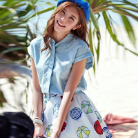 唐狮夏装新款衬衫女中长款韩版宽松显瘦落肩女衬衣纯