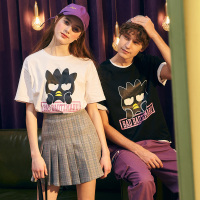 唐狮情侣装2019夏季新款短袖T恤男女圆领纯棉潮流学生印花打底衫