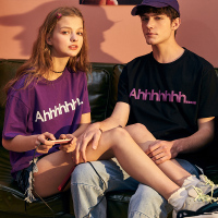 唐狮2019新款情侣装夏装男短袖T恤女ins超火宽松韩版潮牌学生半袖