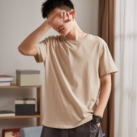 唐狮2019夏装短袖男T恤简约纯色上衣港风日系宽松学生潮流打底衫