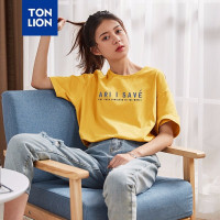 唐狮2019夏新款短袖T恤女纯色韩版百搭纯棉半袖女T恤 日光 S