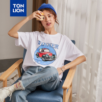 唐狮2019夏新款T恤 女短袖T恤 漂白