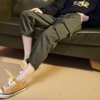 唐狮2019新款工装裤女宽松bf休闲裤女韩版宽松直筒高腰工装裤