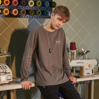 唐狮2019秋新款长袖T恤男青少年纯棉圆领字母印花打底衫潮流衣服