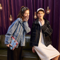 唐狮2019秋季新款韩版工装春秋bf宽松女牛仔外套短款学院风上衣潮