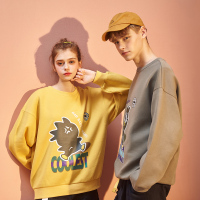 唐狮2019新款春秋卫衣男潮嘻哈宽松慵懒风百搭情侣装圆领潮外套女