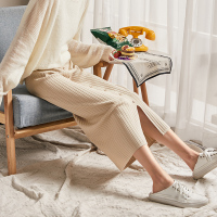 唐狮2019春夏新款半身裙女薄款针织裙中长款包臀排扣半身裙子