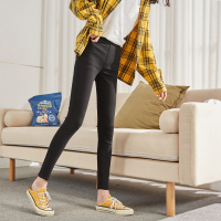 唐狮2019秋新款打底裤女外穿紧身铅笔裤长裤薄款黑色裤子显瘦高腰