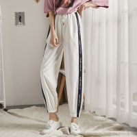 唐狮裤子女2019新款夏季运动裤女薄款休闲裤宽松束脚裤显瘦哈伦裤
