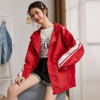 唐狮2019秋装新款外套女宽松韩版春秋复古学生休闲红色短款上衣潮