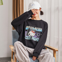 唐狮2019秋新款套头卫衣女加绒宽松韩版长袖上衣女加绒圆领卫衣女