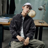 唐狮冬季灯芯绒衬衫男长袖青年港风宽松加厚保暖衬衣工装上衣外套