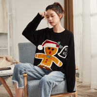 唐狮2019冬新款卡通毛衣女套头慵懒风红色圣诞毛衣针织衫复古外穿