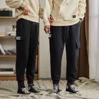 2019冬加绒情侣装男女休闲裤卫裤韩版宽松多口袋