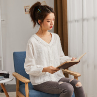 唐狮2020年春款女装上衣长袖白色衬衫女韩版宽松衬衣女设计感小众