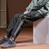 唐狮20春新款ins束脚工装裤男潮牌黑色裤子男韩版潮流休闲长裤男