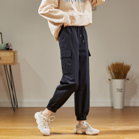唐狮2020春新款休闲裤女韩版宽松黑色工装裤女束脚显瘦休闲裤