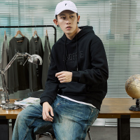 唐狮2020春季新款卫衣男士连帽韩版宽松青少年同色绣帽衫外套潮流