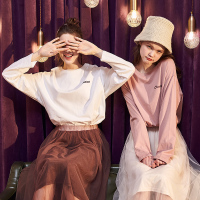 唐狮2020春季新款上衣长袖T恤女网红韩版学生潮百搭打底ins风T恤