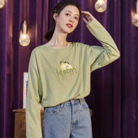 唐狮2020春新款T恤女长袖T恤棉打底韩版休闲网红潮酷ins风百搭