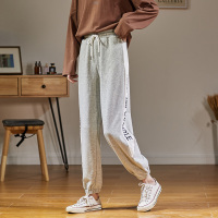 唐狮2020春新款运动裤女宽松2020新款哈伦黑灰色束脚休闲卫裤