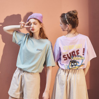 唐狮2020年夏季新款短袖T恤女韩版宽松T恤网红休闲百搭潮酷ins