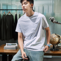 唐狮短袖T恤男2020夏季新款纯色韩版衣服半袖纯棉白色ins打底衫潮