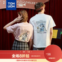 唐狮2020情侣装夏装新款短袖T恤男纯棉卡通图案女潮