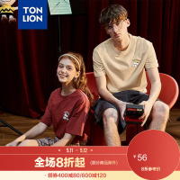 唐狮情侣装夏装2020新款短袖T恤男纯棉宽松半袖女潮