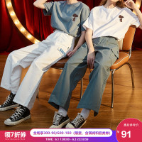 史努比闺蜜装夏装2020新款女薄款直筒工装裤宽松显瘦百搭休闲裤潮