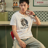 唐狮2020春夏新款短袖T恤男韩版潮流印花纯棉青少年学生ins打底衫