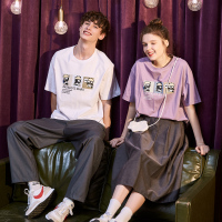 唐狮2020情侣装夏装新款短袖T恤男女宽松纯棉半袖上衣潮流打底衫