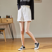 唐狮2020夏新款五分短裤女夏宽松花苞裤女高腰白色休闲裤女显瘦