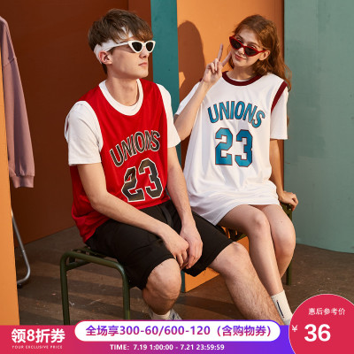 唐狮2020夏季新款情侣装篮球背心无袖T恤男青年运动服女潮流bf风