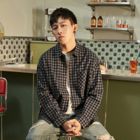 唐狮2020秋季复古百搭格子衬衫男长袖韩版宽松上衣纯棉衬衣外套潮