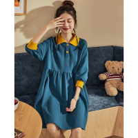 唐狮2020秋新款polo连衣裙女短款小个子可盐可甜连衣裙温柔风显瘦