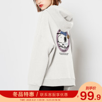 史努比连帽卫衣女2020年秋冬新款韩版宽松薄款ins潮白色上衣外套