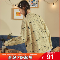 [史努比联名]唐狮2020秋季新款长袖衬衫女复古港味印花上衣外搭潮