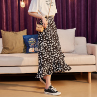 2020年新款半身裙女夏中长款黑色半身裙鱼尾裙碎花半身裙小雏菊W