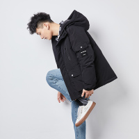 唐狮2020冬季新款工装羽绒服男短款连帽时尚潮流加厚男士羽绒夹克