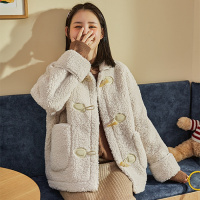唐狮2020秋冬新款仿毛呢外套女短款韩版牛角扣原宿风仿羊羔毛大衣