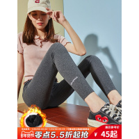 灰色打底裤女2020秋冬外穿高腰裤子女加绒显瘦黑紧身裤女弹力针织