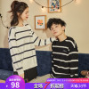 唐狮2021早春新款情侣毛衣男女条纹套头韩版休闲复古毛线衫针织衫