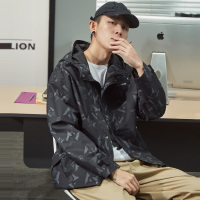 唐狮2021春季新款男外套时尚男士印花连帽夹克百搭潮流休闲男装