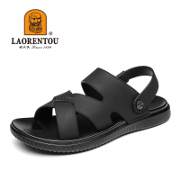 老人头凉鞋男士夏季头层牛皮舒适透气沙滩鞋百搭舒适防滑软底软面防滑