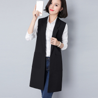 西装马甲女春秋中长款韩版2018新款显瘦春季开衫坎肩chic马夹背心