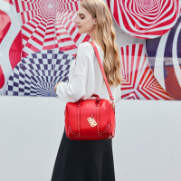 COMICO高美高女款朋克风铆钉单肩斜挎手提包C8110